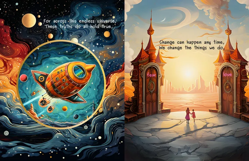 Illustrated spread from Dear World
